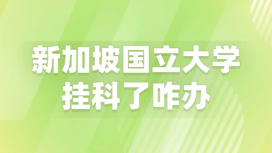 新加坡国立大学挂科了咋办