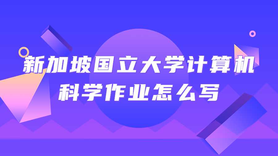 新加坡国立大学计算机科学作业怎么写