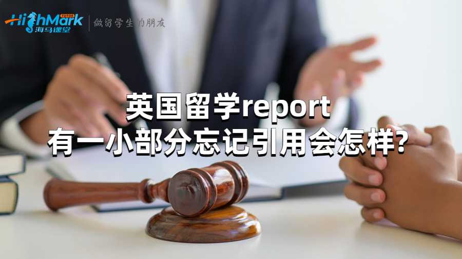 英国留学report有一小部分忘记引用会怎样?