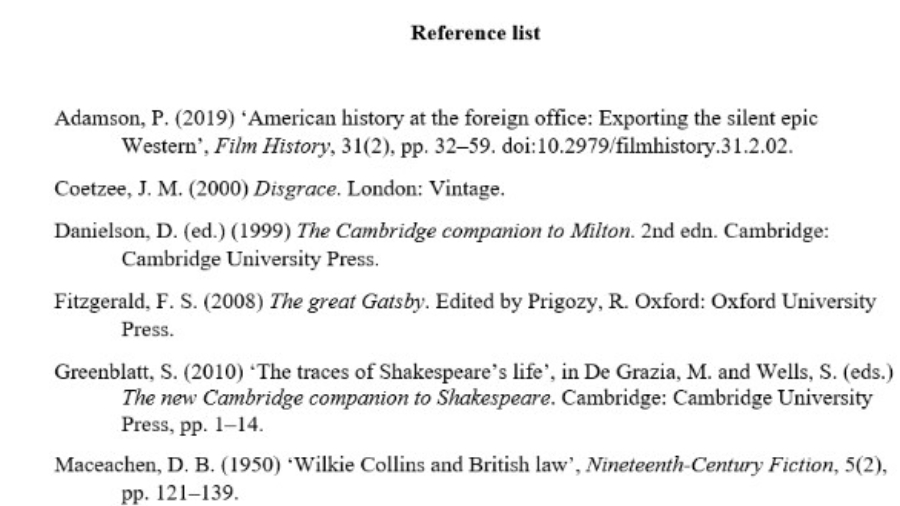 论文reference list怎么写