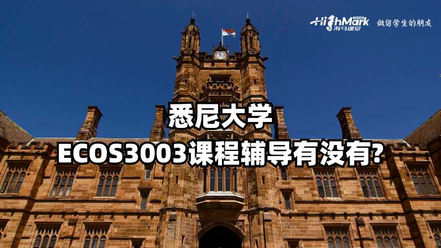 悉尼大学ECOS3003课程辅导有没有?