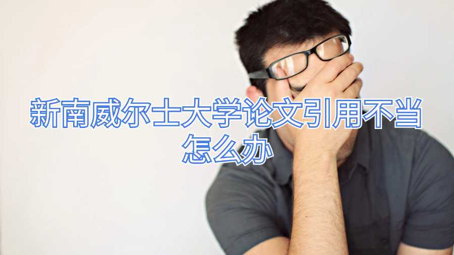 新南威尔士大学论文引用不当怎么办