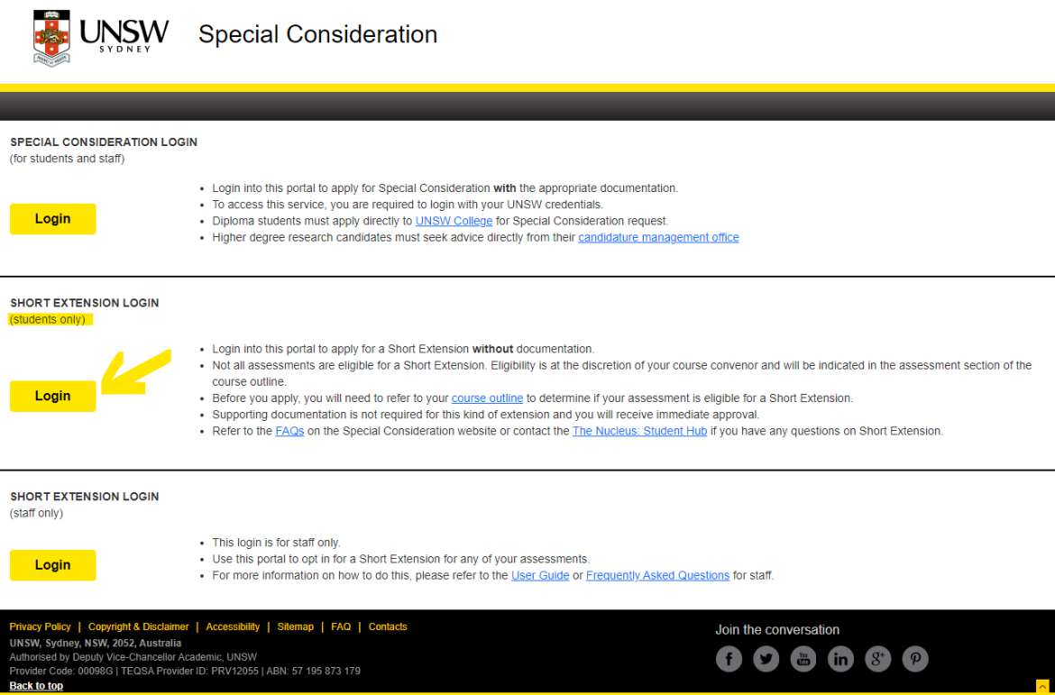 unsw短期延期申请