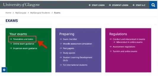 格拉斯哥大学查找考试时间