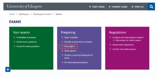 格拉斯哥大学查找往年真题