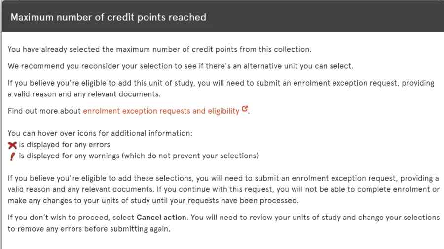 悉尼大学学分选多了怎么办